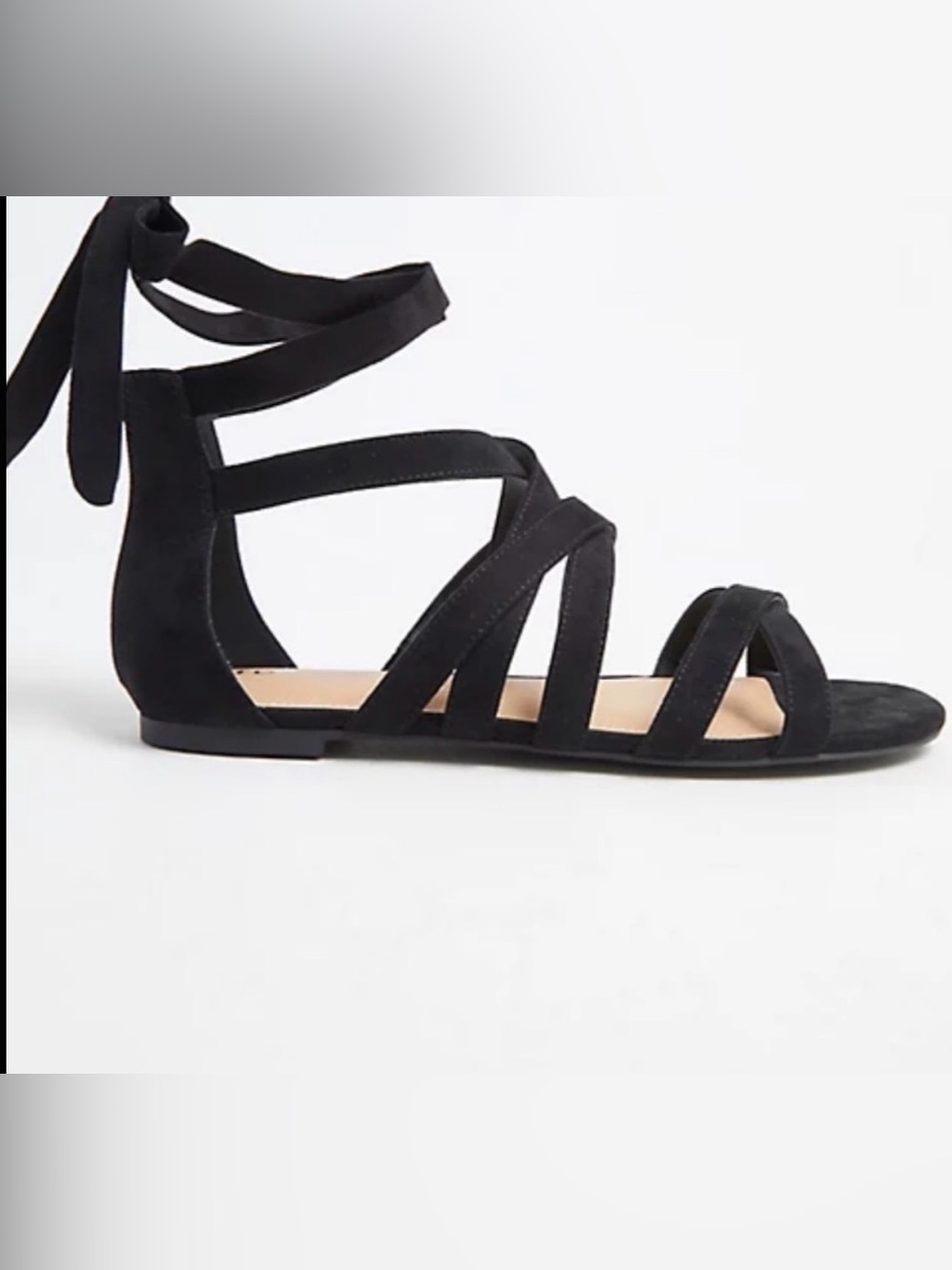 torrid Black Strappy Ankle Tie Gladiator Sandals SZ 9 Wide (used) - Picture 2 of 7